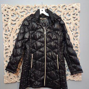 Michael Kors packable down fill jacket black size large